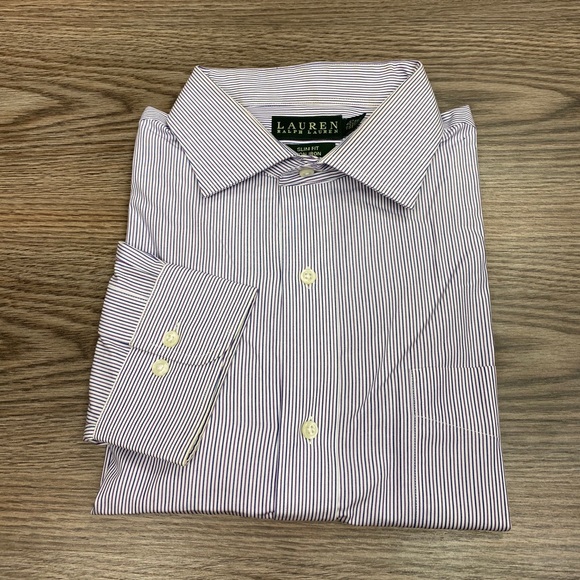Lauren Ralph Lauren Purple Striped Dress Shirt - Picture 1 of 3